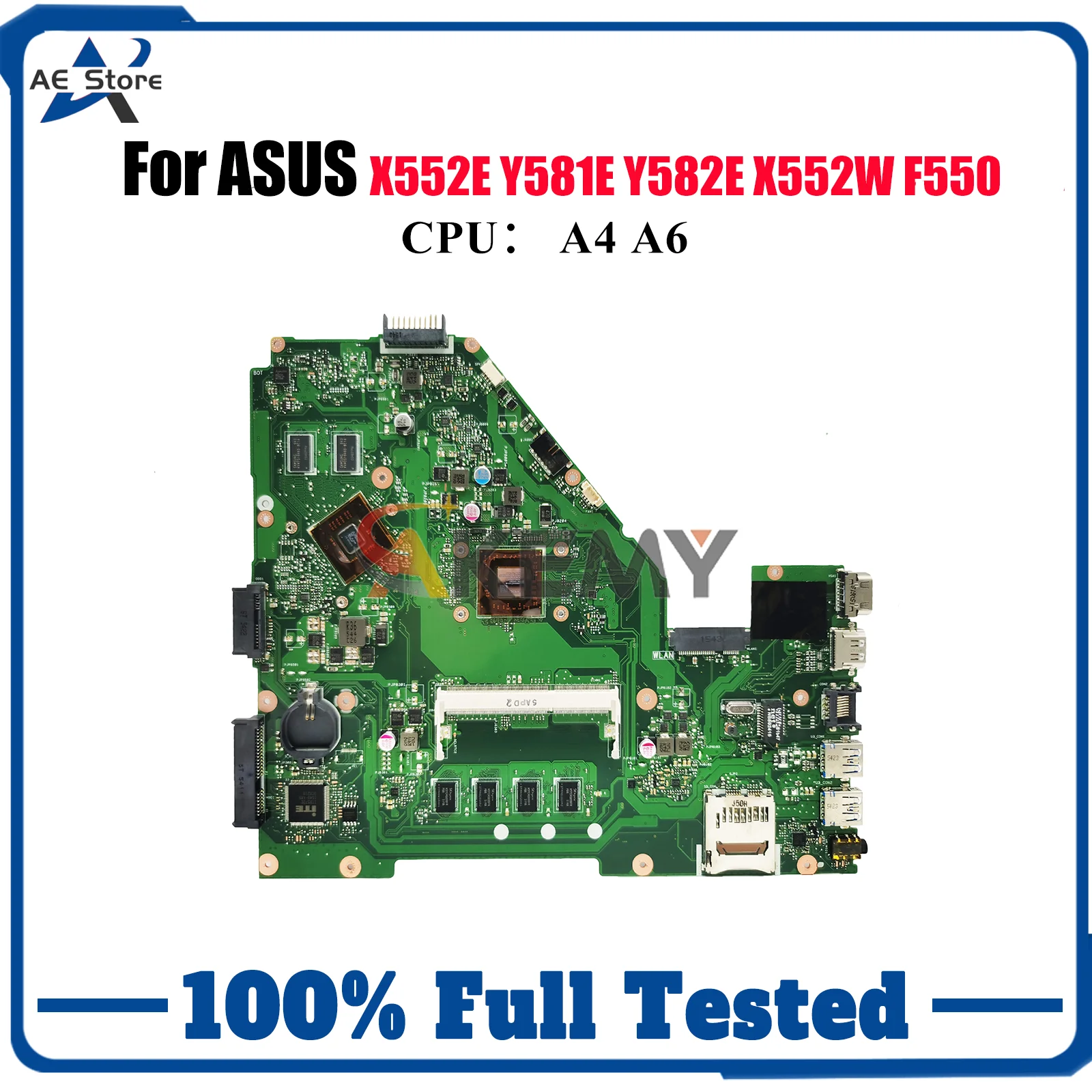 Placa base para ordenador portátil X550WE para ASUS VivoBook Y582E X552W X550W F550WE Y581E X552EP X550WE placa base para portátil con CPU A4 A6 stk