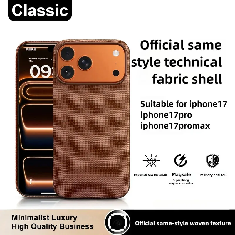 Funda tejida con tecnología Original de alta calidad para IPhone 17 Pro Max 17 Pro, funda de carga inalámbrica magnética oficial Magsafe