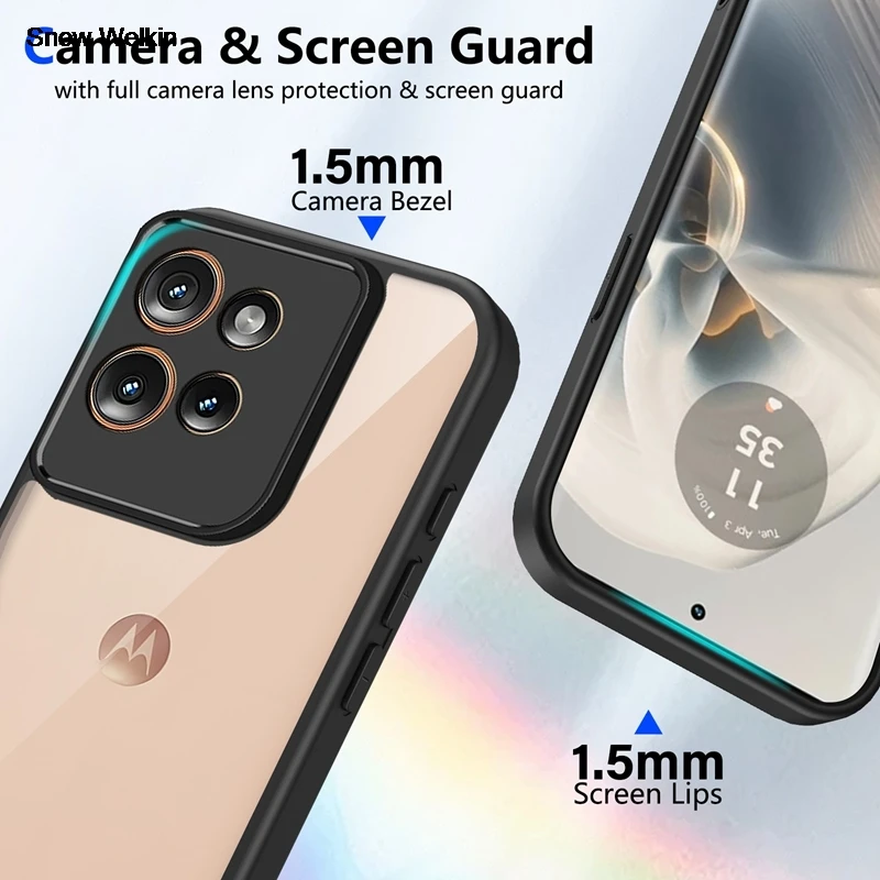 Funda de silicona transparente para Motorola Edge 60 Neo edge60 Neo PC trasera TPU parachoques a prueba de golpes fundas de teléfono transparentes - imagen 4