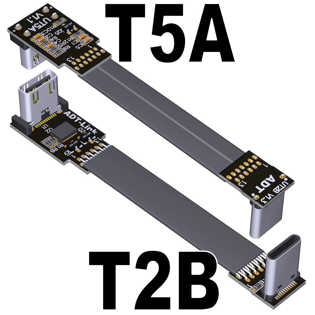 Cable Extensión USB-C Plano 90° FPV – 10Gbps Macho a Hembra - imagen 5