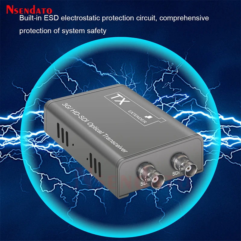 Extensor SDI fibra óptica 1080P 3G, salidas duales monitor compacto - imagen 3