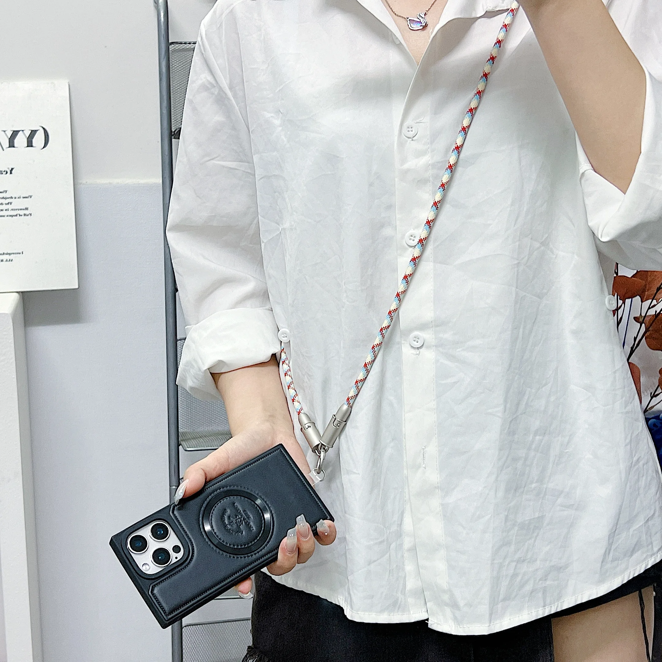 Correa de Cuello Desmontable 2 en 1 para Cable de Datos Tipo C a Tipo C, Pulsera Colorida con Longitud Ajustable y Alta Resistencia - imagen 2