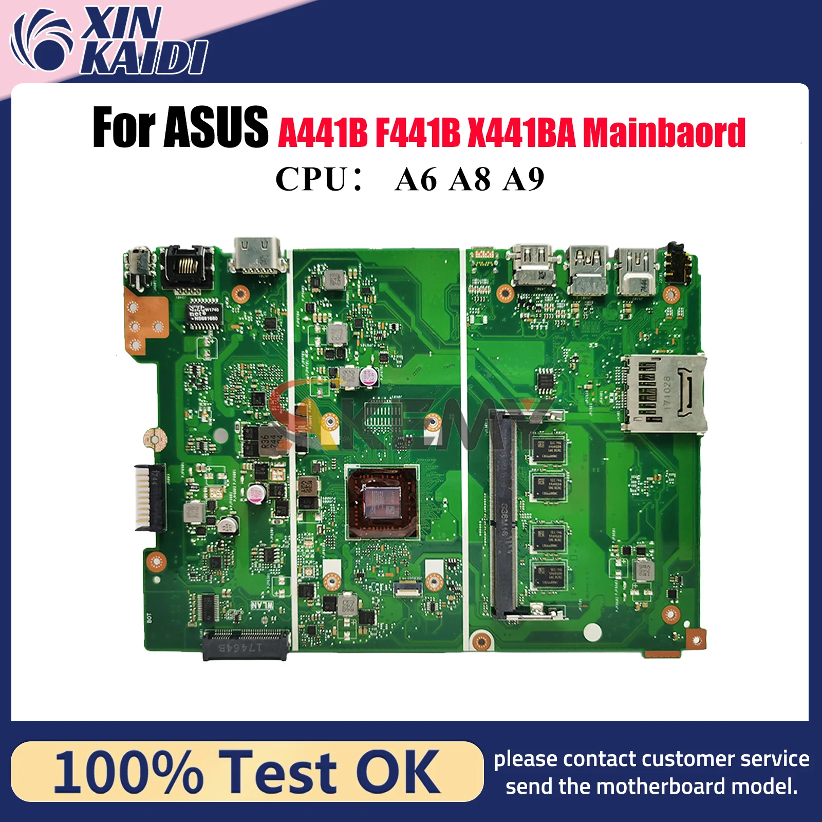 Placa base para ordenador portátil X441BA para ASUS VivoBook F441B A441B X441BA X441B placa base para portátil con CPU A6 A8 A9 pruebas OK envío rápido