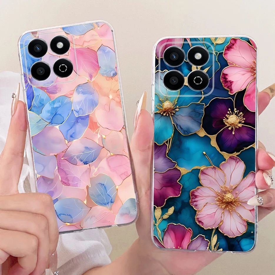 Para Honor X7C funda ALT-LX2 elegante flores caramelo pintado funda de teléfono de silicona suave para Honor 200 Smart X 7C HonorX7C Fundas - imagen 4