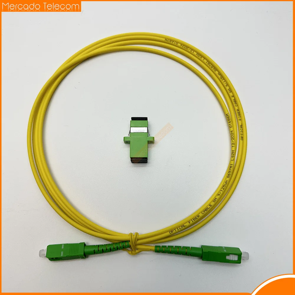 Cable de conexión óptico SC/APC-SC/APC monomodo SX 9/125 G652D LSZH 1m 2m 3m Cable de puente de fibra óptica FTTH
