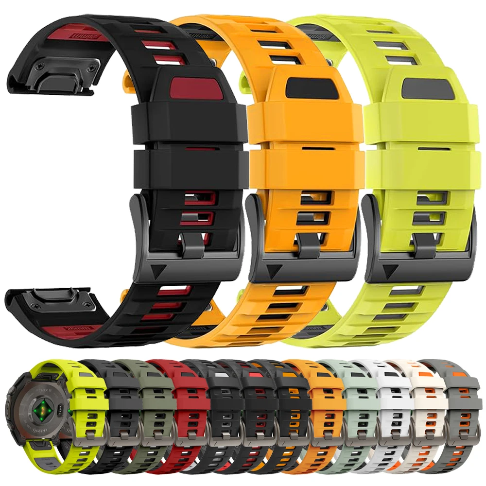 Correa QuickFit de silicona de 22 y 26mm para Garmin Fenix 8 E 7X 7Pro 6X 6 5X 5 Plus, pulsera deportiva Forerunner 965 955 Tactix 8