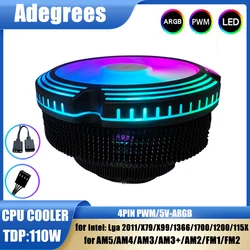 Adegrees Enfriador de Aire CPU ARGB PWM 120mm para Intel y AMD