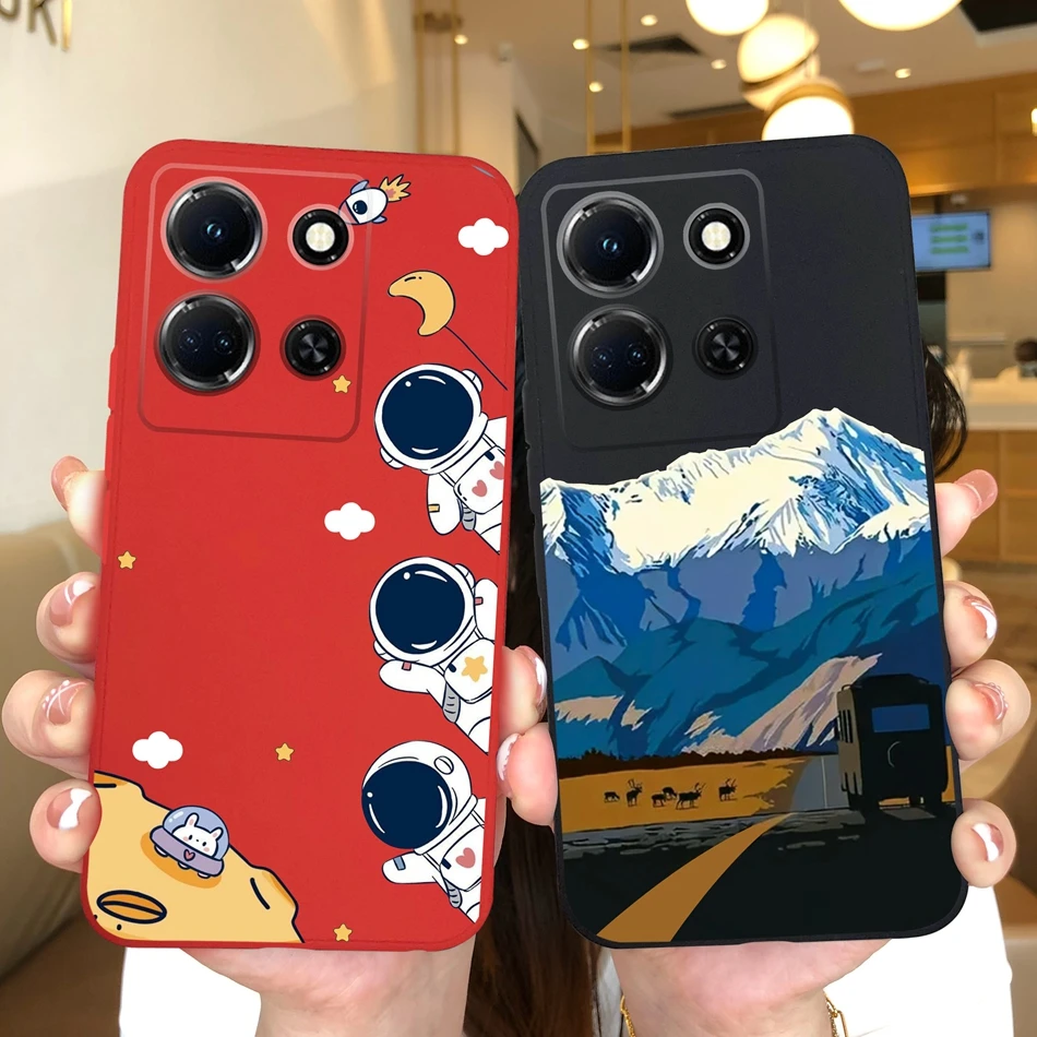 Funda de teléfono para Infinix Note 30 30Pro 30i, carcasa de silicona delgada con oso encantador, carcasa trasera anticaída para Infinix Note 30 30 i Pro - imagen 3