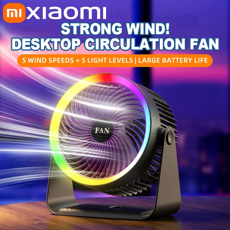 Xiaomi-ventilador eléctrico multifuncional, circulador inalámbrico, portátil, silencioso, para el hogar, ventilador de techo de pared de escritorio, Enfriador de aire para coche