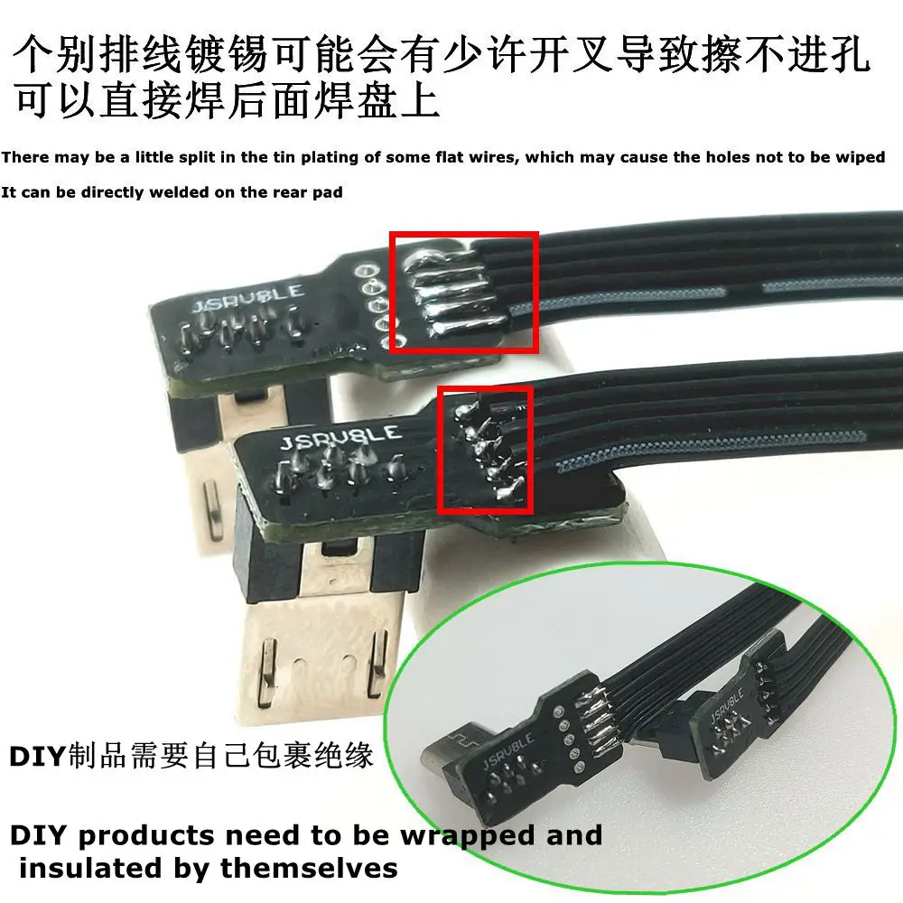 Conector usb de alta velocidad para bricolaje, conector USB tipo soldadura, conector macho para teléfono, Conector de carga PCBTail, Terminal eléctrico - imagen 5