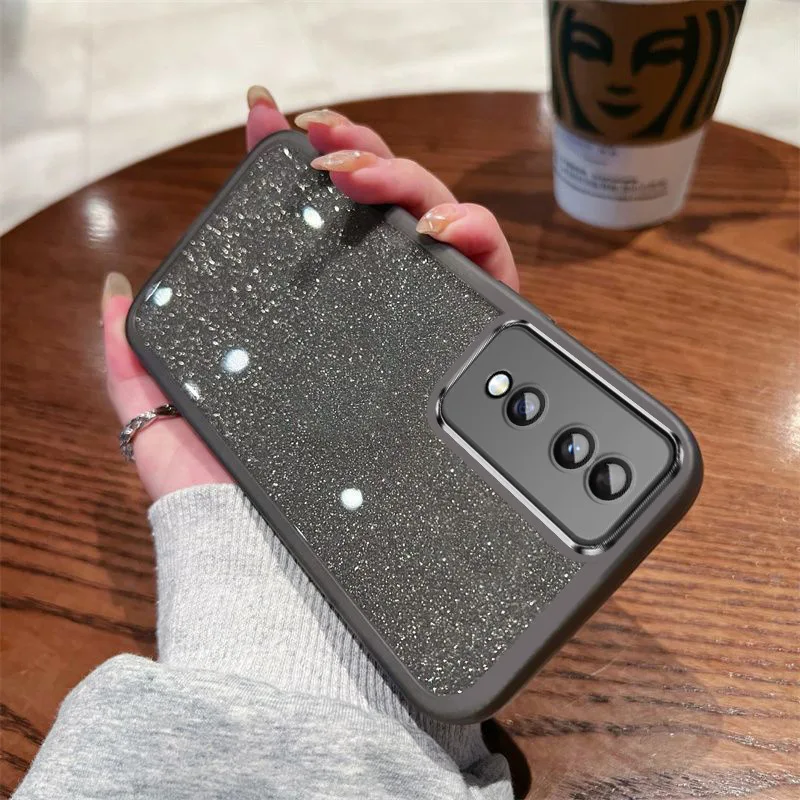 Funda de silicona para Huawei Honor 90 Pro Lite, Protector de cámara con purpurina, Funda trasera suave - imagen 4