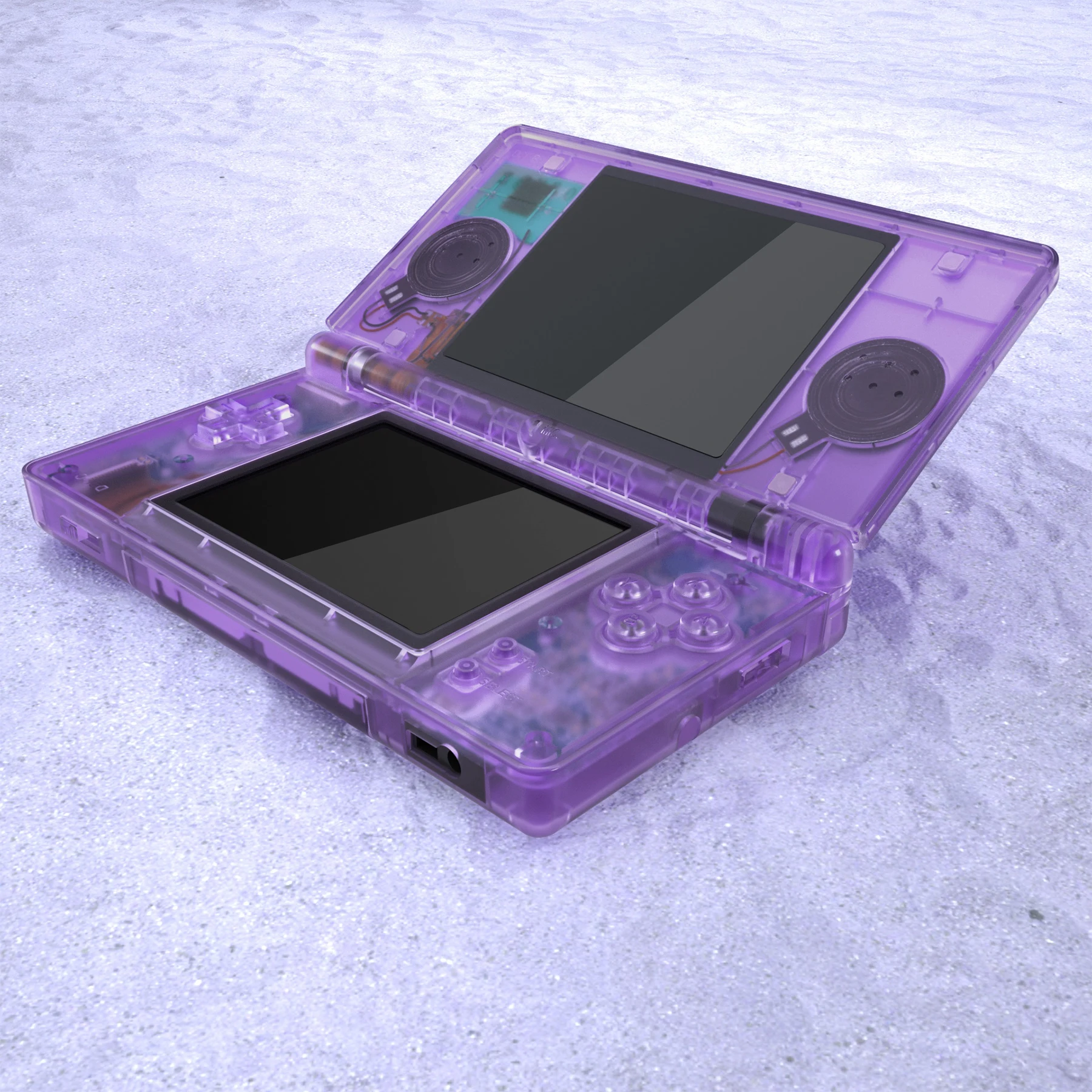 Carcasa completa de repuesto eXtremeRate para Nintendo DS Lite para NDSL - Clear Atomic Purple