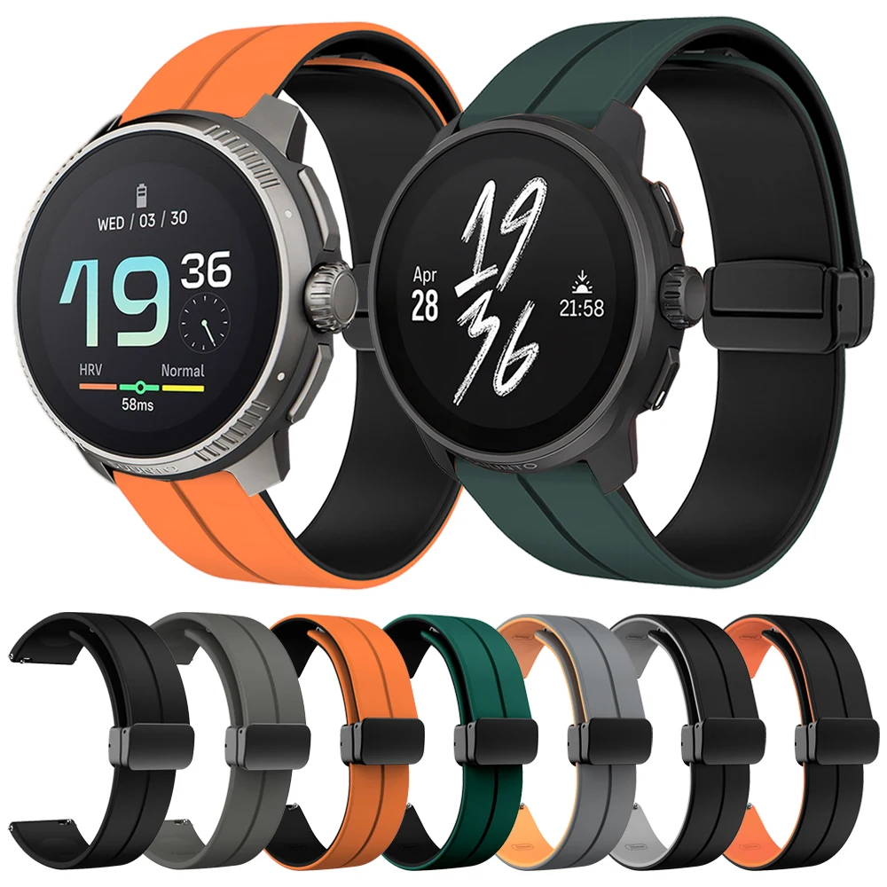 Correa de reloj con hebilla magnética para Suunto Ocean/RACE S/Correa de silicona Vertical para Suunto 5 9 Peak Pro, correa de repuesto