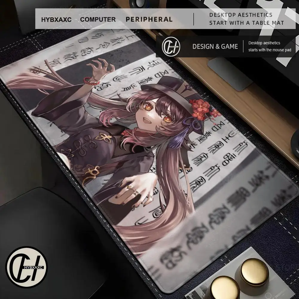 Alfombrilla de ratón Hu Tao Genshin Impact, alfombrilla de ratón personalizada con dibujos animados de Anime para juegos, alfombrillas para teclado y ratón, accesorios para dormitorio de niñas - imagen 2