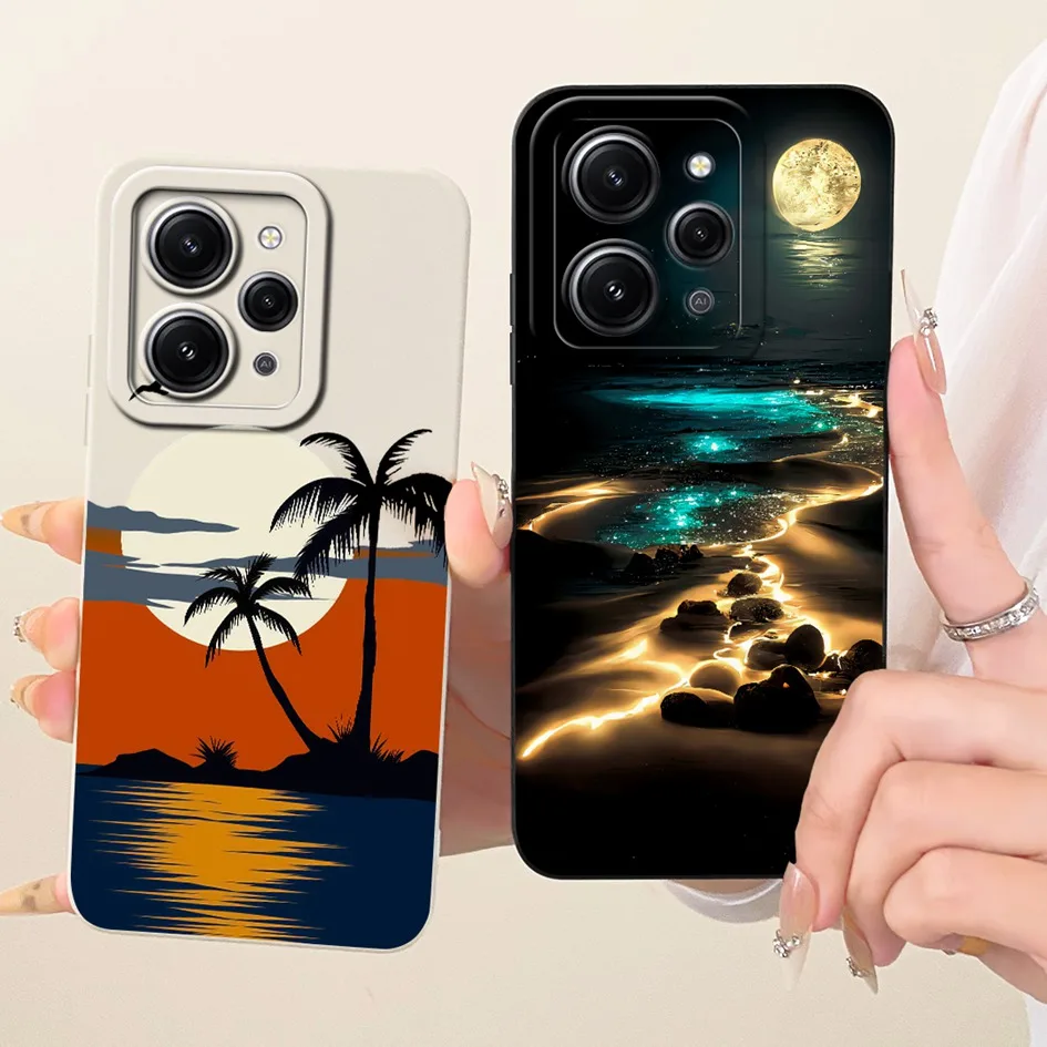 Para Xiaomi Redmi 12 funda creativa de dibujos animados gato pintura cubierta de silicona suave a prueba de golpes parachoques para Xiaomi Redmi 12 4G Redmi12 Capa - imagen 4