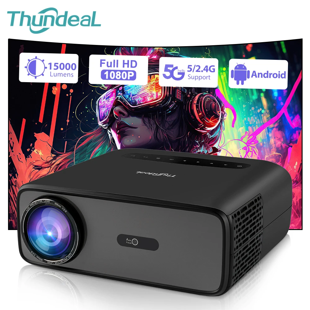 ThundeaL 1080P Proyector Full HD TD97Pro 2K 4K Video Proyector portátil WiFi Android Cine en casa TD97 Pro Proyector de TV inteligente 3D - imagen 2