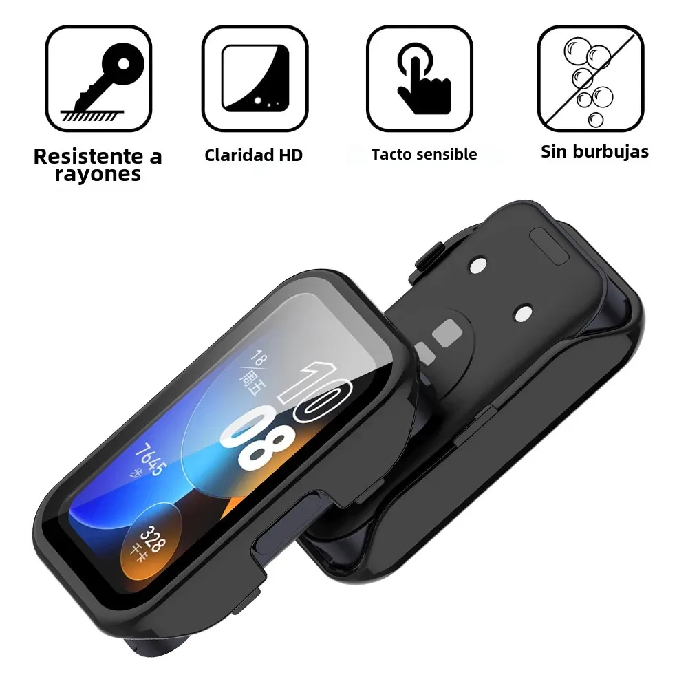 Vidrio + funda para Huawei Band 10 9 8 Protector de pantalla de vidrio templado y parachoques protector de PC duro para accesorios Huawei Band10/9/8 - imagen 5