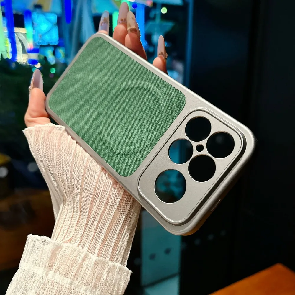 Para Xiaomi POCO F8 Ultra funda de lujo de piel de vaquero funda protectora trasera de carga inalámbrica magnética para POCO F8 Pro Shell - imagen 2