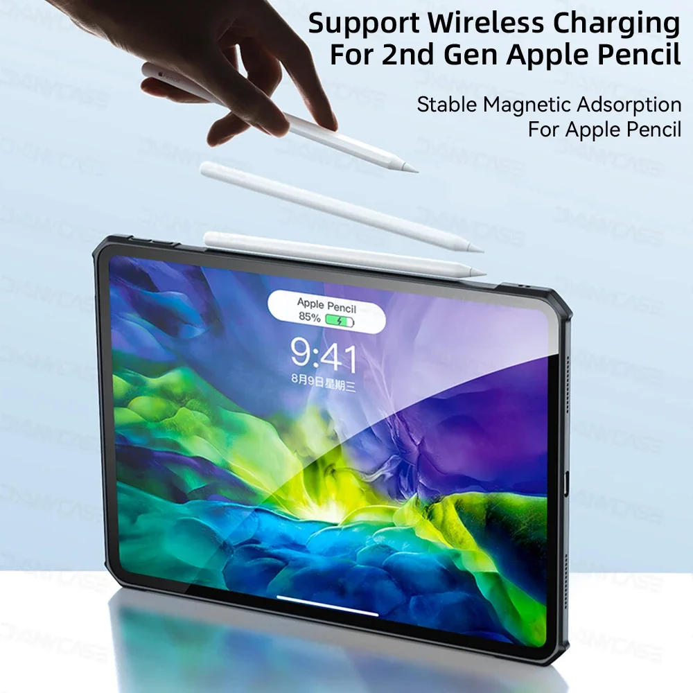 Funda transparente para tableta iPad Pro 11 10th 10,2 7/8/9th 9,7 5/6th 2022 2020 Air 4/5 10,9 mini 45 6, funda ultrafina con soporte - imagen 4