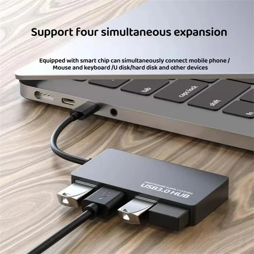 Adaptador HUB USB 3,0, extensor USB HUB 3,0, estación de acoplamiento de 4 puertos, transferencia de fecha de alta velocidad para PC, accesorios para ordenador portátil, divisor USB - imagen 4