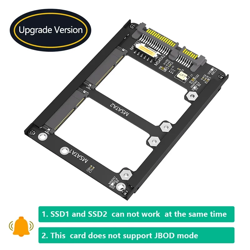Con carcasa de Metal, carcasa de enchufe, adaptador mSATA a SATA, adaptador Riser mSATA SSD Dual mSATA SSD a tarjeta adaptadora SATA3.0 de 2,5 ", 6Gbps - imagen 2