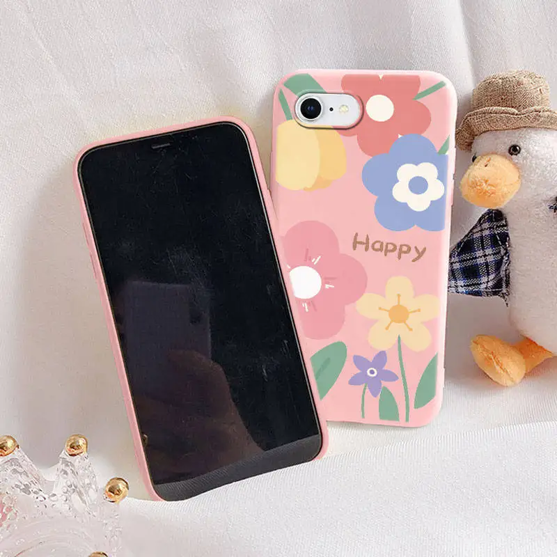 Funda para iphone 6, 6S, 7, 8 Plus, SE 2020, 2022, X, XS, MAX, XR, 11, 12 Pro Max, Mini funda de teléfono con flores pintadas - imagen 5