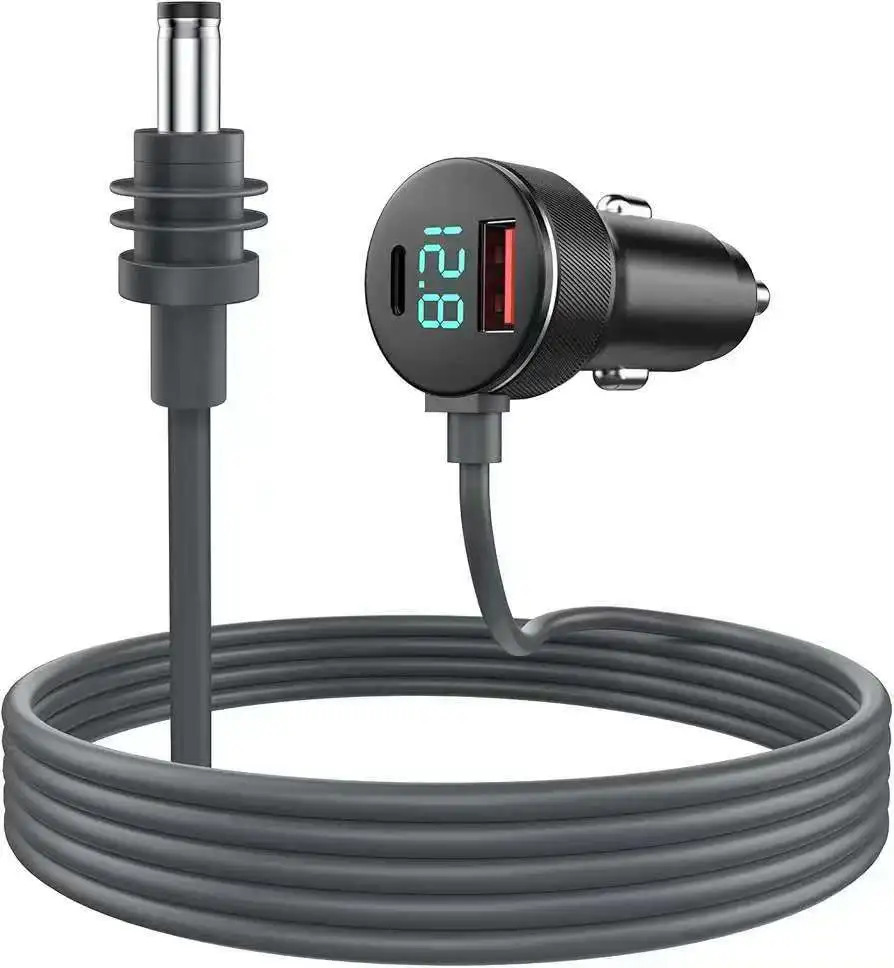Cable de alimentación 3 en 1 para Starlink Mini DC, cargador rápido de 65W, enchufe USB tipo C, encendedor de cigarrillos con pantalla de voltímetro LED - imagen 2