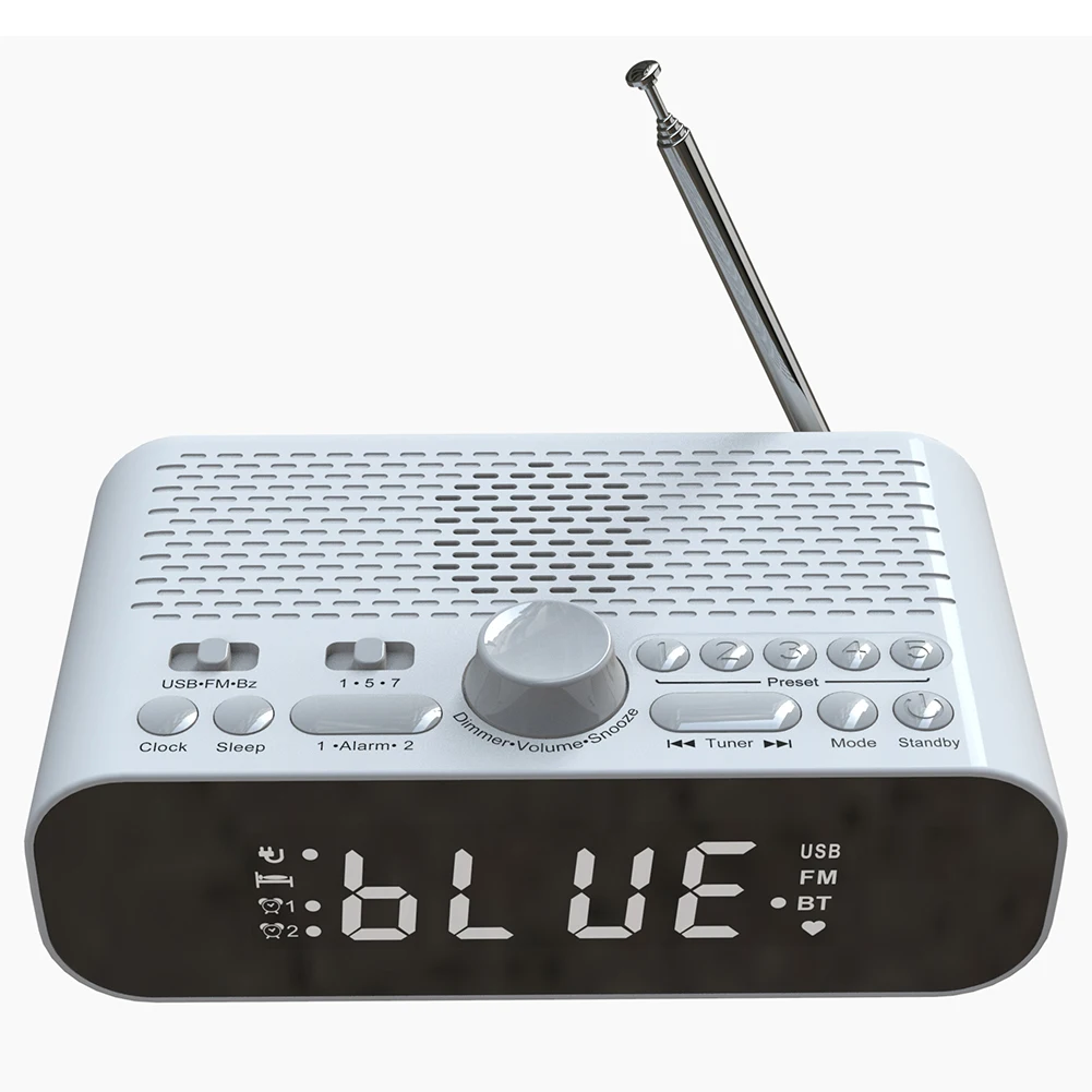 Radio despertador digital Radio digital recargable con temporizador de apagado automático Radio de reloj para dormitorio - imagen 4