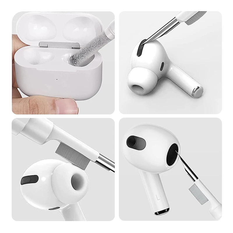 Kit de limpieza 5 en 1, correa antipérdida con llavero, accesorios para Apple Airpods Pro 2 2023 2022 3a generación Air Pods 3 2 1, funda de cable - imagen 2