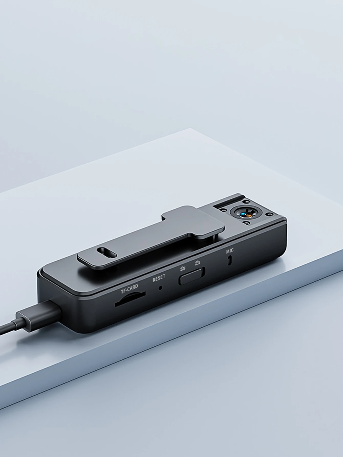 Grabadora de visión nocturna con clip trasero para exteriores, batería de alta duración, estabilización de imágenes de alta definición de 1080p, 180 °   lente giratoria - imagen 3