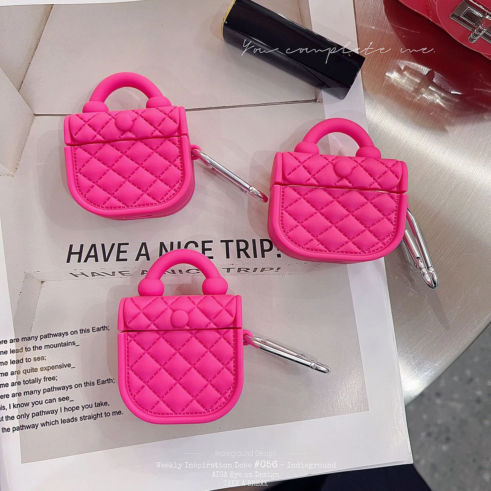 Funda de bolso rosa para AirPods 4 Airpod 1 2 3 Pro Pro2 auriculares Bluetooth caja de carga funda protectora para auriculares ﻿ - imagen 2