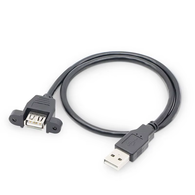Cable Extensión USB 2.0 Macho-Hembra – Montaje Panel Blindaje Trenzado - imagen 4