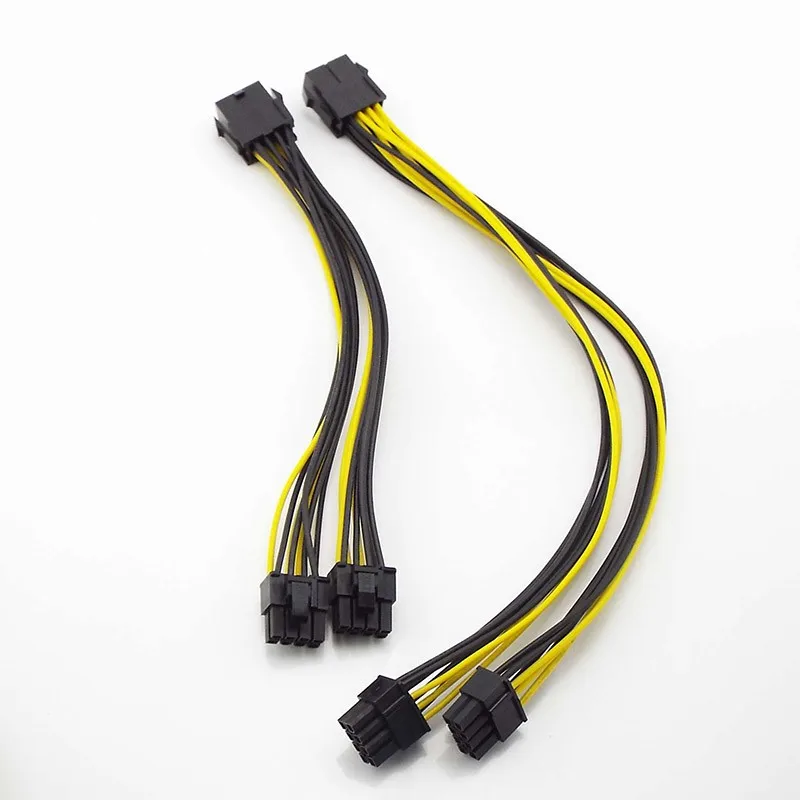 1/2/5 Uds PCI-E 8p hembra a 2 puertos duales 8 pines 6 + 2p macho GPU tarjeta gráfica de vídeo Miner Cable de extensión de alimentación Cable divisor B6 - imagen 2