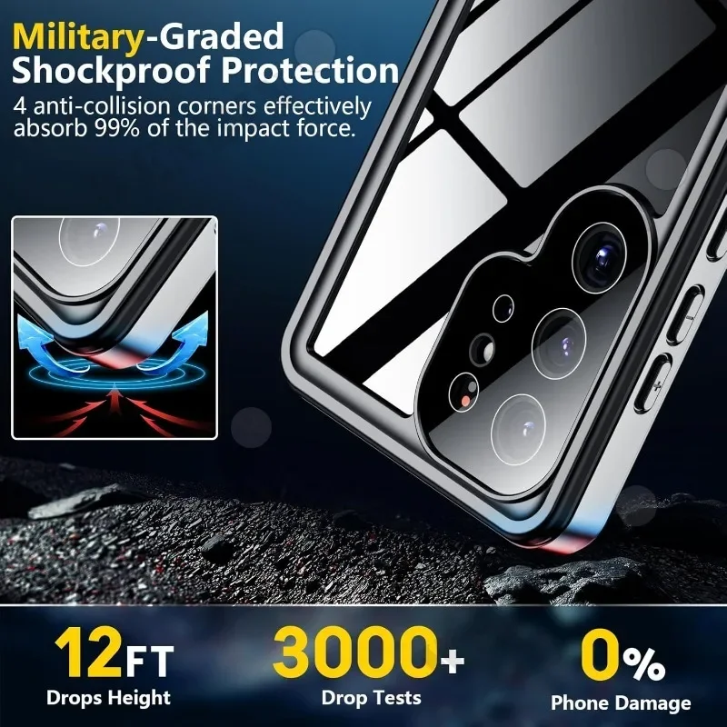 Funda impermeable IP68 para Samsung S26 S25 S24 Ultra Plus A57 A37 A17 Metal aluminio natación teléfono cubierta de lujo Capa Fundas - imagen 3