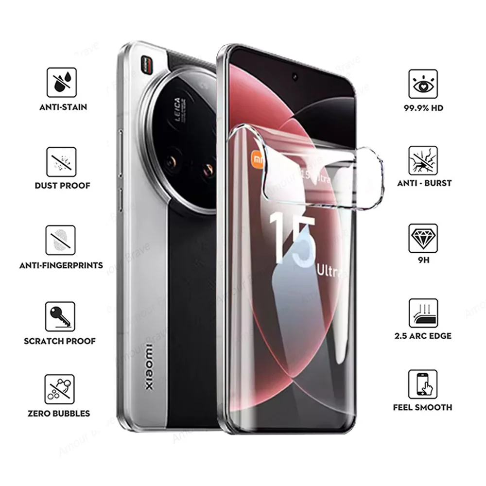 Película de hidrogel 4 en 1 para Xiaomi 15 14 13 Ultra 11 Lite Protector de pantalla de lente de cámara para Xiaomi 14T 13T 12T 11T 10T Pro no vidrio - imagen 3