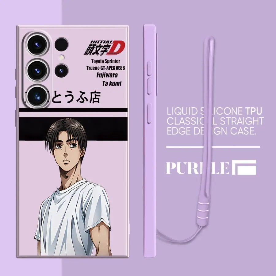 Funda para Samsung Galaxy Note 20 10 Ultra S25 Edge S21 Plus S24 FE S23 S22 Ultra S20 funda suave Anime iniciales D coche - imagen 3