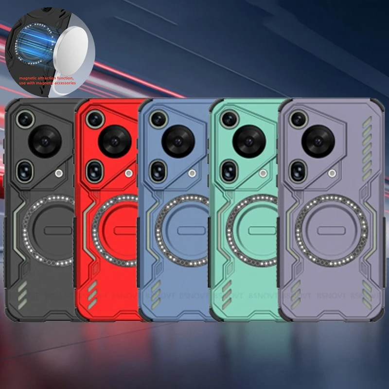 Para Huawei Pura 70 Ultra funda nueva anular atracción magnética parachoques trasero a prueba de golpes para Fundas Huawei Pura 70 Ultra Capas