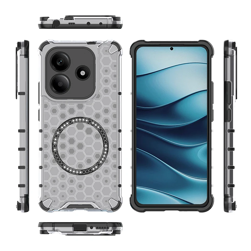 Para Xiaomi Redmi Note 14 Pro Plus anillo magnético contraportada funda de teléfono anillo Magsafe lente de carga inalámbrica protege la cubierta a prueba de golpes - imagen 3