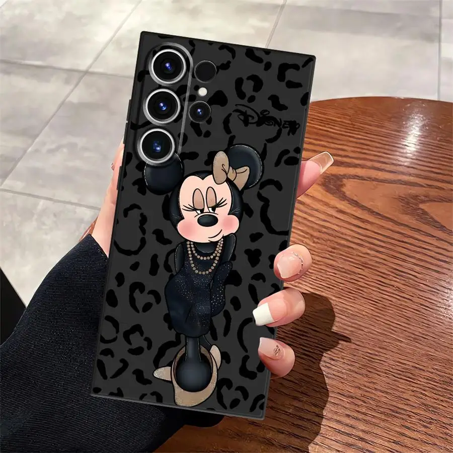 Funda de teléfono suave negra Minnie bonita de Disney para Samsung Galaxy S25 Edge S23 Ultra S24 Plus S20 S21 FE - imagen 3