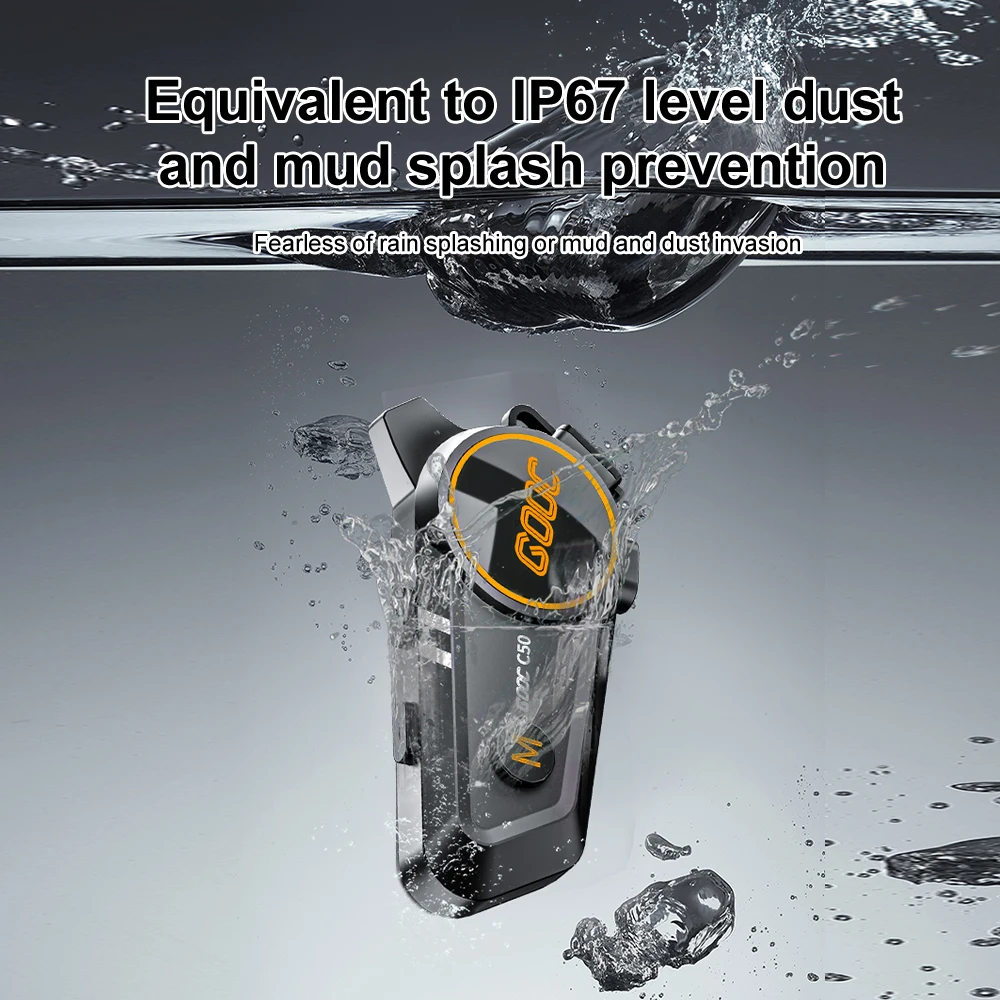 Intercomunicador para casco de motocicleta, interfono inalámbrico con Bluetooth 5,3, impermeable, 300m, 1/2x - imagen 3