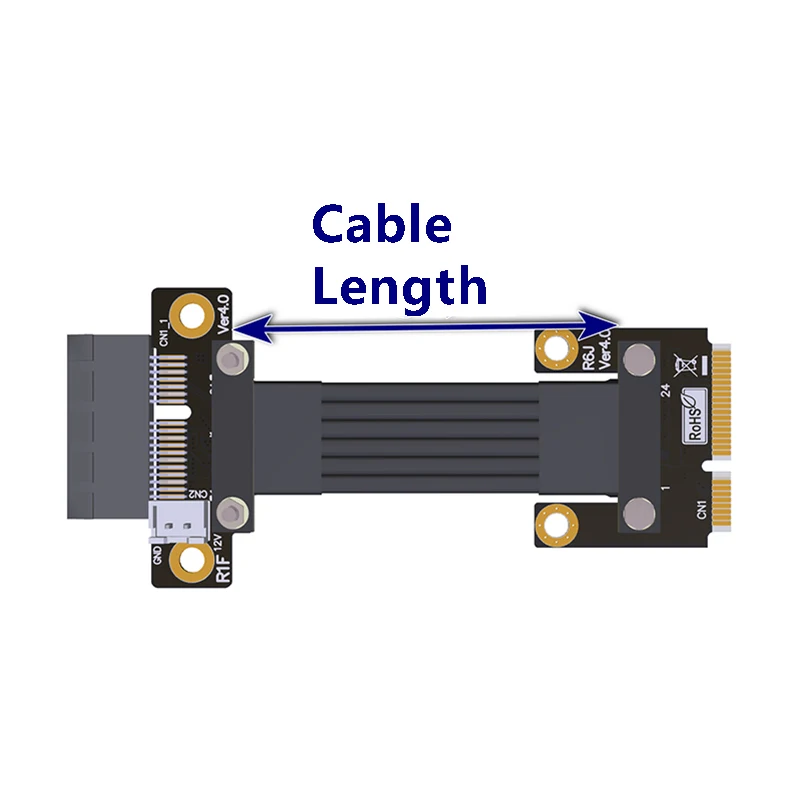 Adaptador de tarjeta de red inalámbrica Mini Pcie a PCIE X1, Cable de extensión, MPCIE, MINIPCIE, cables planos compatible con Pcie4.0 X1 ADTLINK - imagen 3