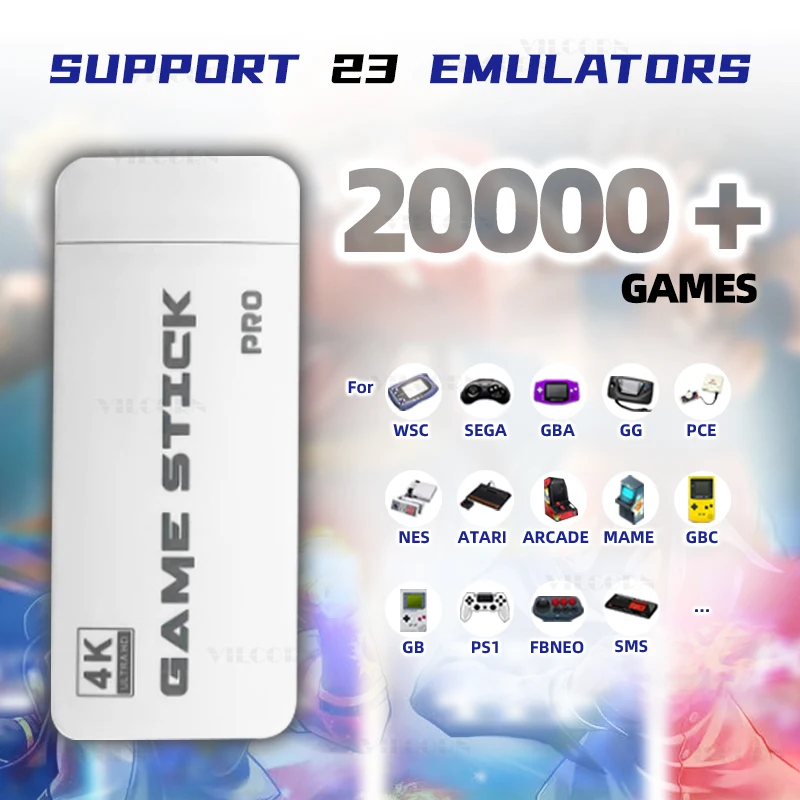 Consola de videojuegos Retro M15 Game Stick 4k TV, más de 20000 juegos de mesa familiares integrados, 23 emuladores para controladores inalámbricos Arcade PS1 - imagen 2