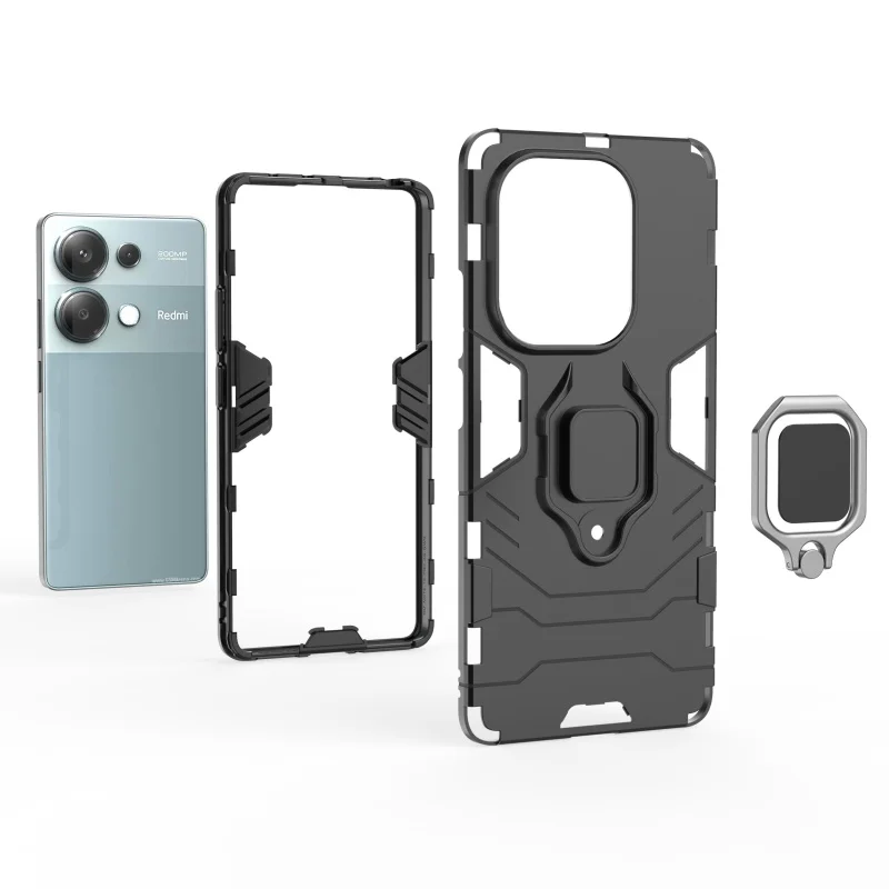 Para Redmi Note 14S funda Xiaomi Redmi Note 14S Capas nueva armadura teléfono trasero a prueba de golpes antigolpes soporte de anillo magnético Fundas - imagen 3