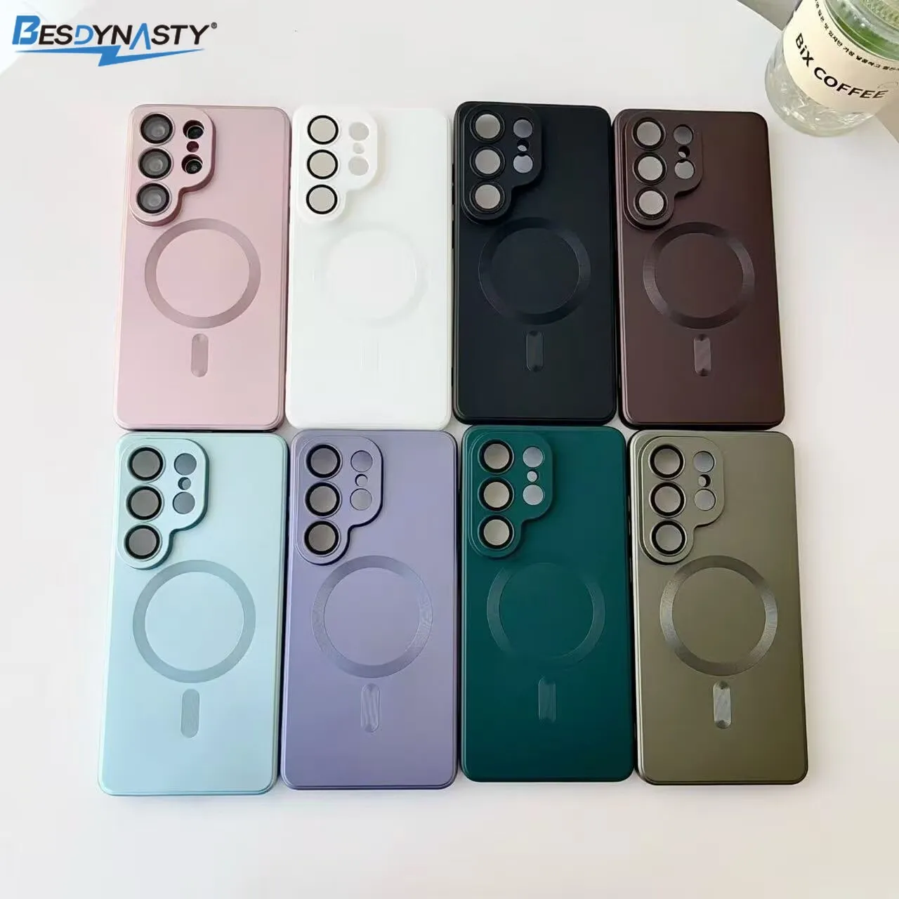 Para Magsafe fundas de teléfono con carga inalámbrica magnética para Samsung S26 Edge S25 S24 S23 S22 S21 accesorios de cubierta de cámara con revestimiento ultra - imagen 2