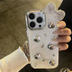 Funda iPhone 16/15/14/13/12/11 Pro Max con Lazo y Brillantes 3D
