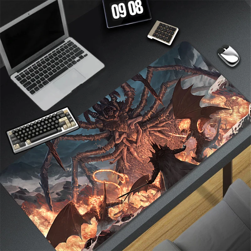 Alfombrilla de ratón extendida del Señor de los Anillos, alfombrilla de escritorio con borde cosido, Base antideslizante, alfombrilla para teclado de ordenador para ordenador portátil - imagen 4