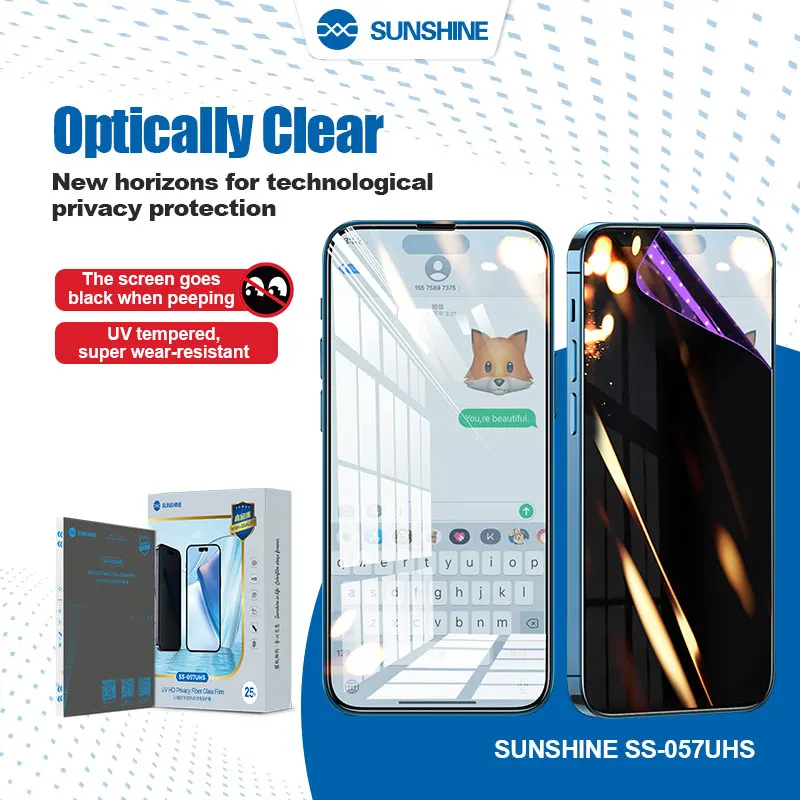 Película de pantalla LCD de Protección de Privacidad para teléfono móvil, reloj, tableta, cámara, SUNSHINE SS-057UHS, herramienta de protección de cobertura de pantalla completa