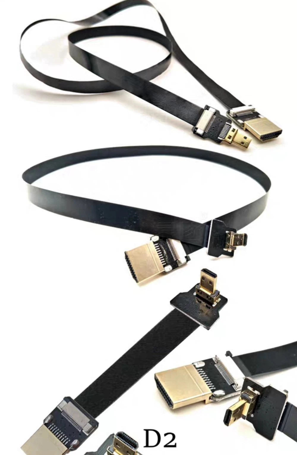 FPV Micro HDTV Compatible HDMI adaptador de 90 grados banda FPC Cable plano HD paso 20 pines para fotografía aérea multicóptero - imagen 4