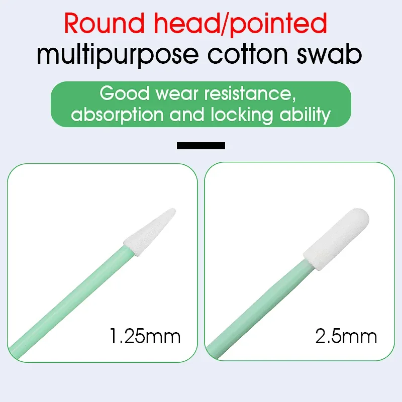 Varillas de limpieza de fibra óptica Natalink para conectores LC/SC/FC/ST de 1,25 mm/2,5 mm - Hisopos sin polvo con alta absorción 100 piezas - imagen 4