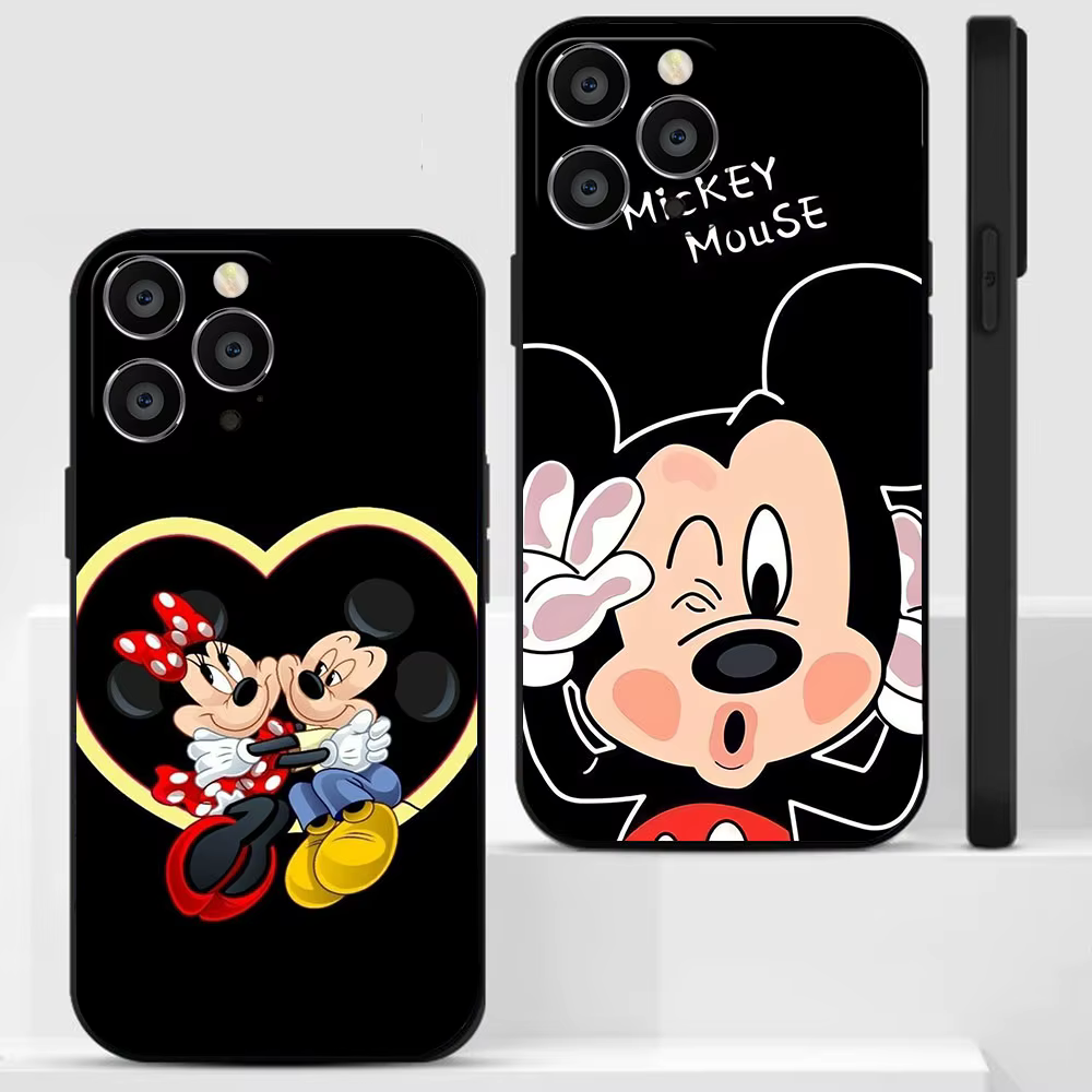 BK-22 Funda blanda Mickey y Minnie para iPhone 11 12 13 14 Mini Plus Pro Max - imagen 4